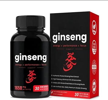 Ginseng 1650mg 30 Veggie Capsules - UniSmart Energy Performance Focus